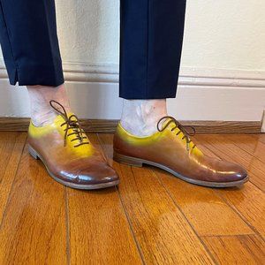 Tan And Yellow Hand Painted Fratelli Rossetti Oxford Size 7.5